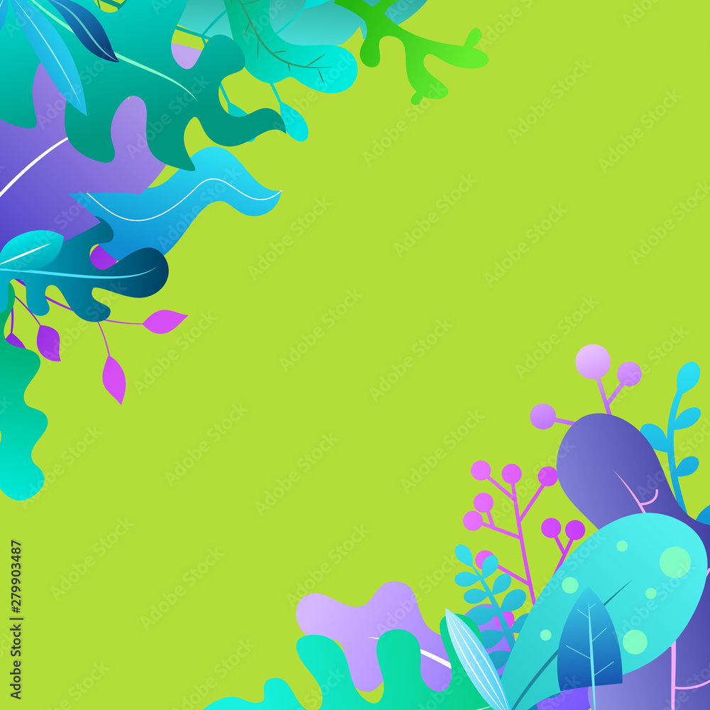 Abstract composition with plants, leaves or trees in trendy geometric flat style. Minimalistic colorful vector design for banner, frames, greeting card. Abstract composition with plants, leaves or trees in trendy geometric flat style. Minimalistic colorful vector design for banner, frames, greeting card.