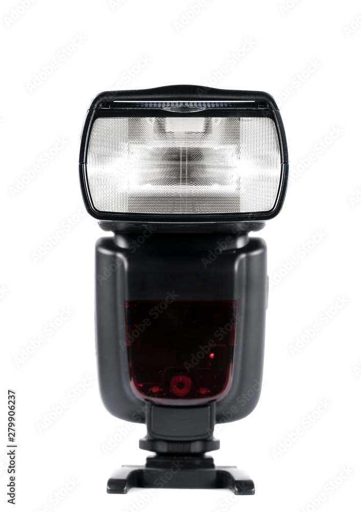 .Isolate Camera Flash on white background. With plate for stand. .Isolate Camera Flash on white background. With plate for stand.