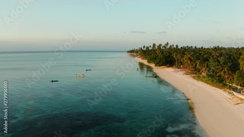 Wallpaper Mural Sunset on a tropical island with a sandy beach. Colorful sunset over tropical islands. Summer and travel vacation concept. Balabac, Palawan, Philippines Torontodigital.ca