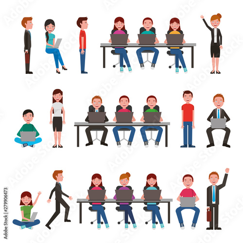 Obraz na plátně group of business young people