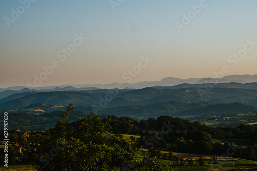 sunset in mountains