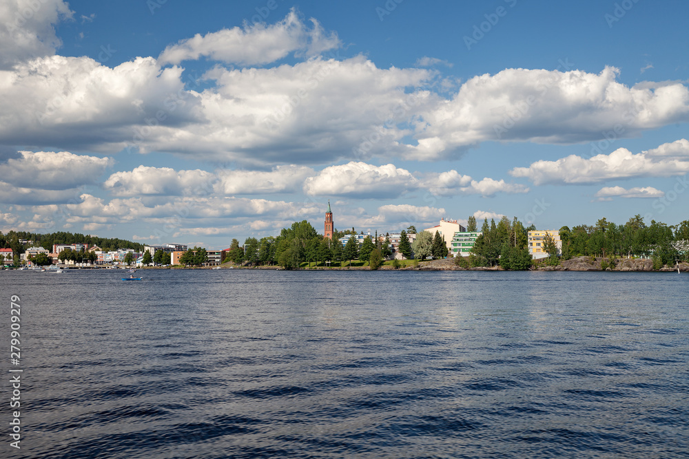 Savonlinna, Southern Savonia, Finland - view from Saimaa lake, summer 