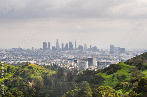 Beautiful view of Los Angeles city from Hollywood Hills and Sunset Blvd Fototapeta