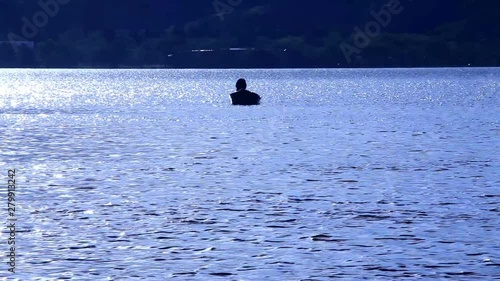 View of fishing boat on lake Towada, Kosaka Town, Akita Prefecture photo