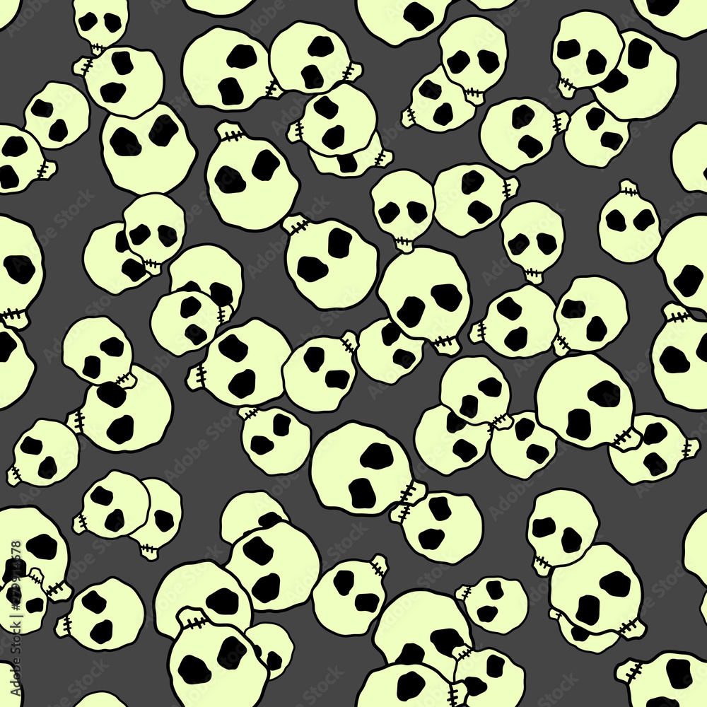 Skulls Halloween celebration seamless pattern Skulls Halloween celebration seamless pattern