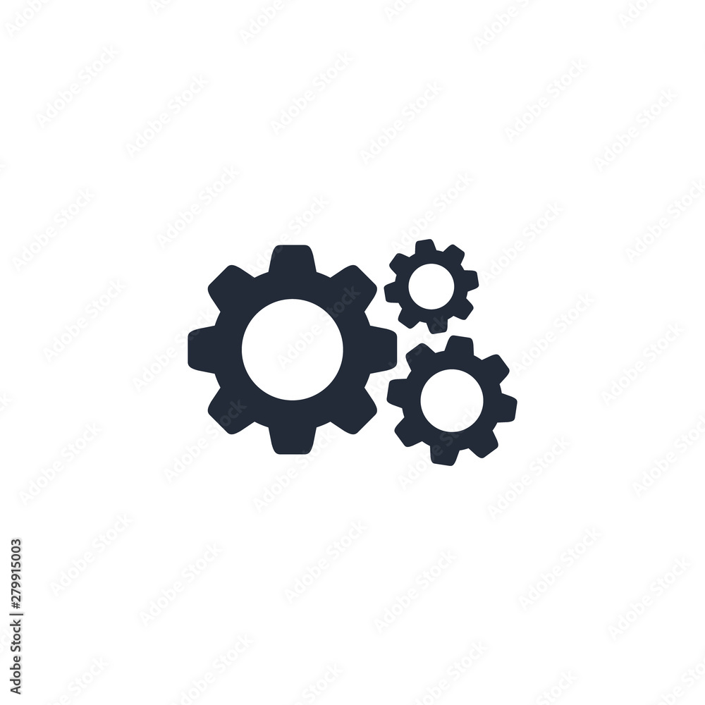 Cog Gear icon vector flat sign isolated on white