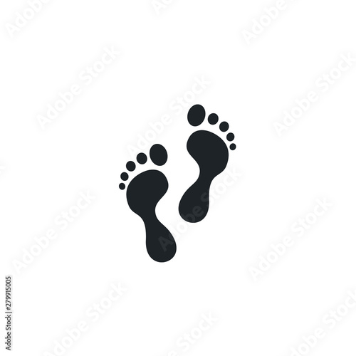 Footprint icon, foot print symbol. Vector isolated flat illustration