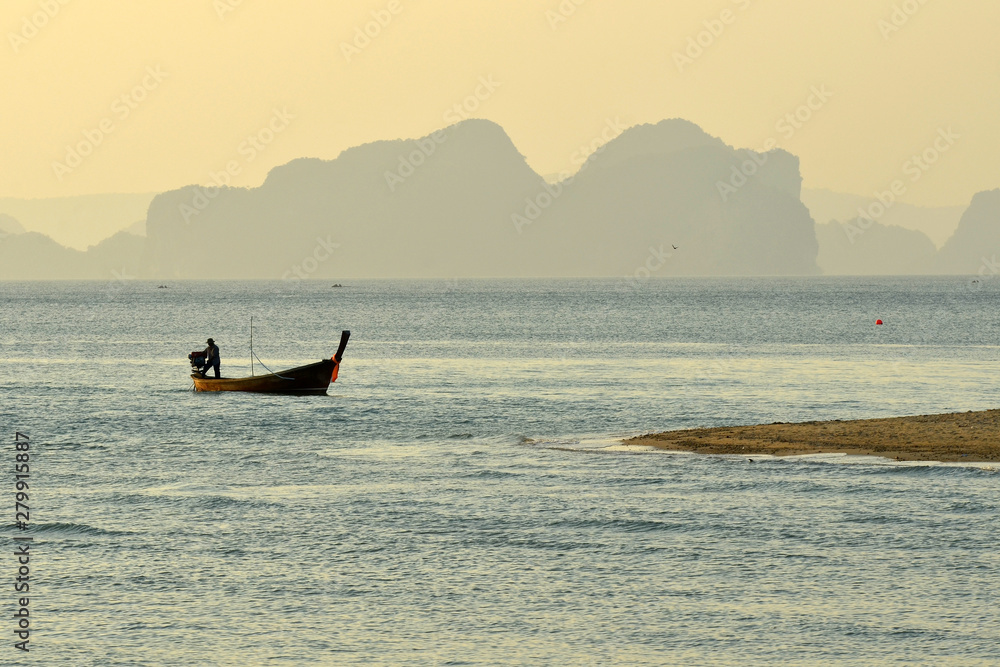 Boat in the sea at Krabi, Thailand