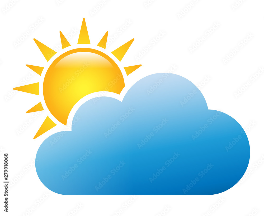 Sun and cloud weather colorful icon Sun and cloud weather colorful icon