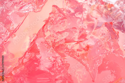 Foto Delicious pink fruit jelly as background, closeup