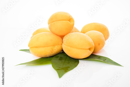 fresh apricot isolated on white background