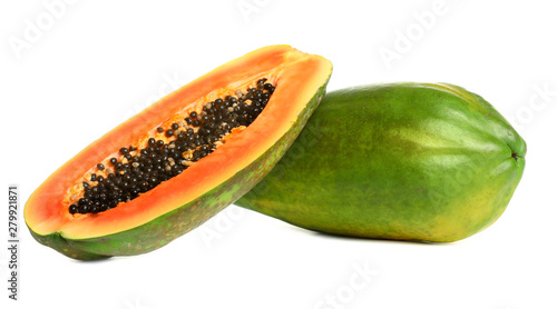 Wallpaper Mural Fresh juicy ripe papayas on white background Torontodigital.ca