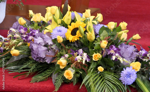 Shot of Flower and candle used for a funeral