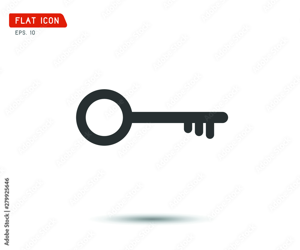 Key Icon flat, logo classic style, vector illustration Key Icon flat, logo classic style, vector illustration
