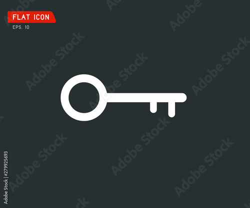 Key Icon flat, logo classic style, vector illustration © bebuntoon