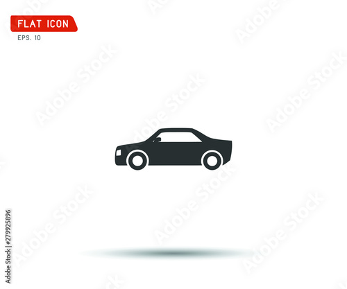 Car icon, Flat logo Vector illustration © bebuntoon
