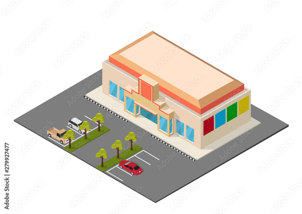 vector isometric shopping mall vector isometric shopping mall