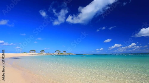 Tilt shot of beach at Ie island, Motobu, Kunigami, Okinawa photo