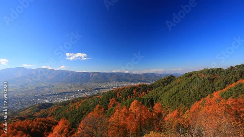 Town in mountains in fall photo