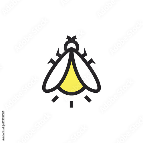 firefly line art logo icon vector template