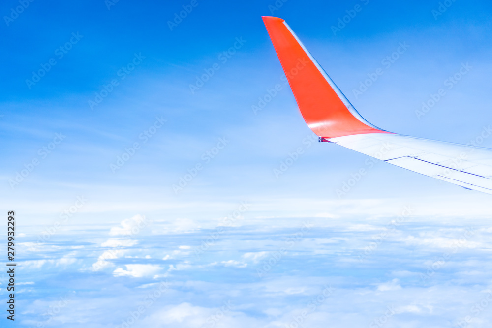 Air plane flying over the cloudy sky background. Concept of transportation, traveler and tourism. Air plane flying over the cloudy sky background. Concept of transportation, traveler and tourism.