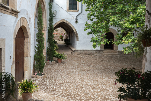 Courtyard of the medieval manor alfabia  Spain