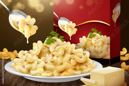 Delicious macaroni ads