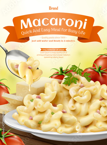 Delicious macaroni ads