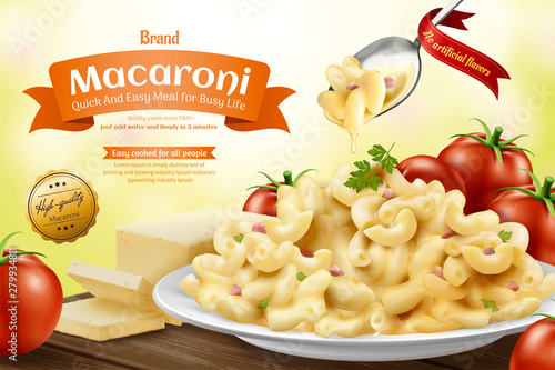 Delicious macaroni ads