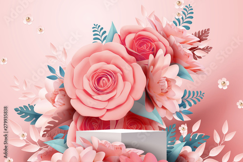 Paper rose flower decorations