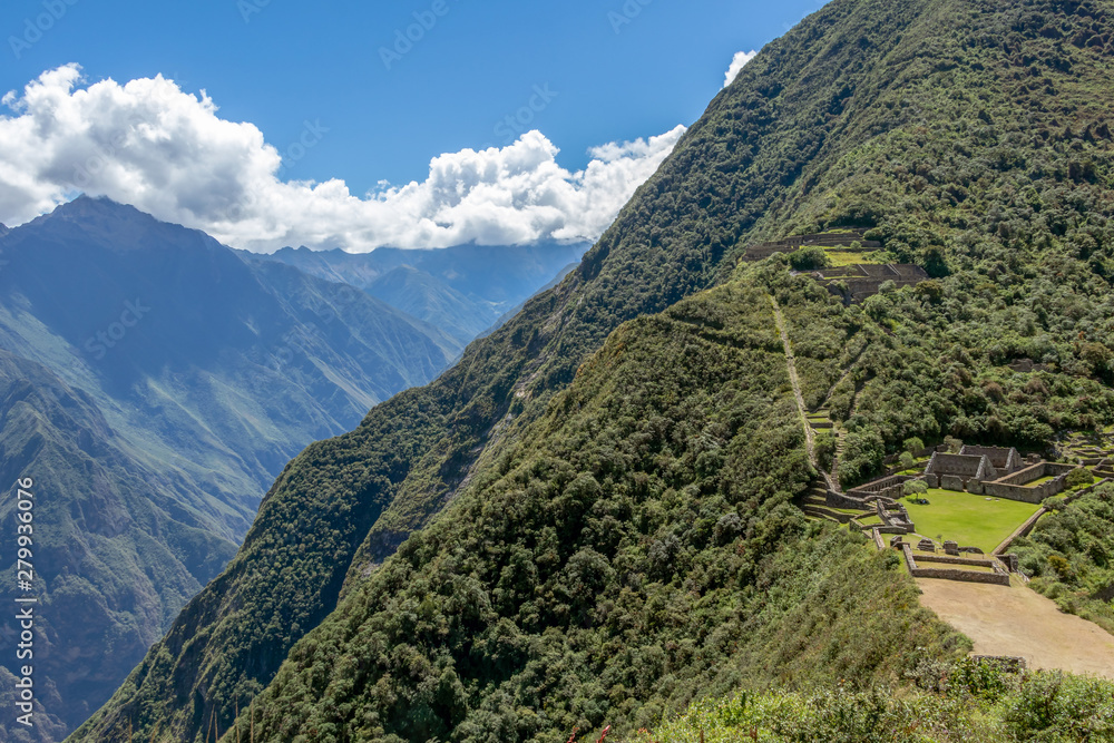 Choquequirao complex of ruins built by the Incas, one of the most remote Inca settlements in the Andes, Peru