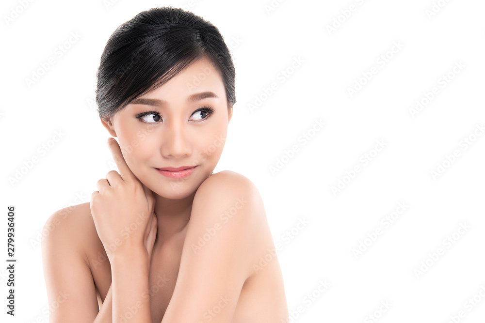 Beautiful Young Asian Woman with Clean Fresh Skin, Beautiful Young Asian Woman with Clean Fresh Skin,