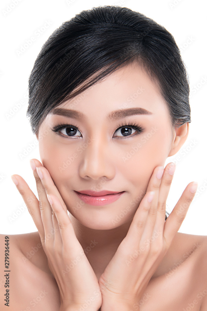 Beautiful Young Asian Woman with Clean Fresh Skin, Beautiful Young Asian Woman with Clean Fresh Skin,