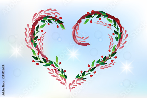 Love heart floral symbol logo vector