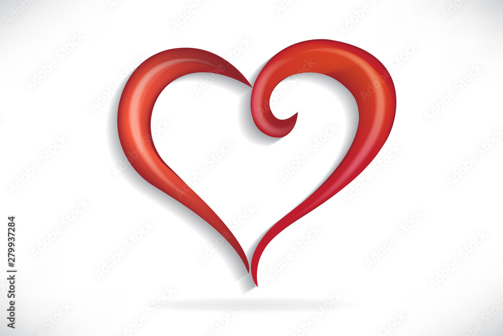 Heart love stylized swirl vector logo