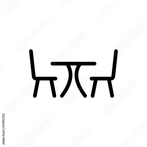Table with chairs icon vector symbol illustration