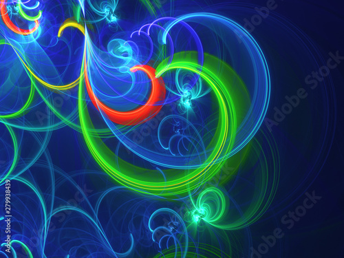 blue abstract fractal background 3d rendering illustration