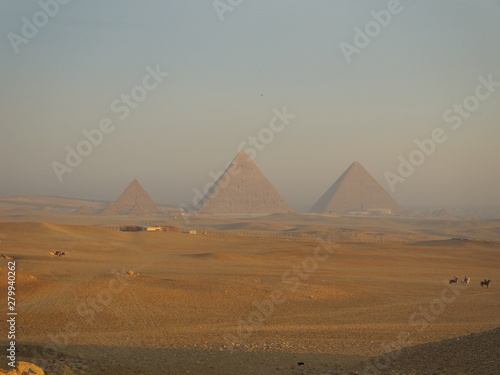 The massive Pyramids of Giza  Egypt 
