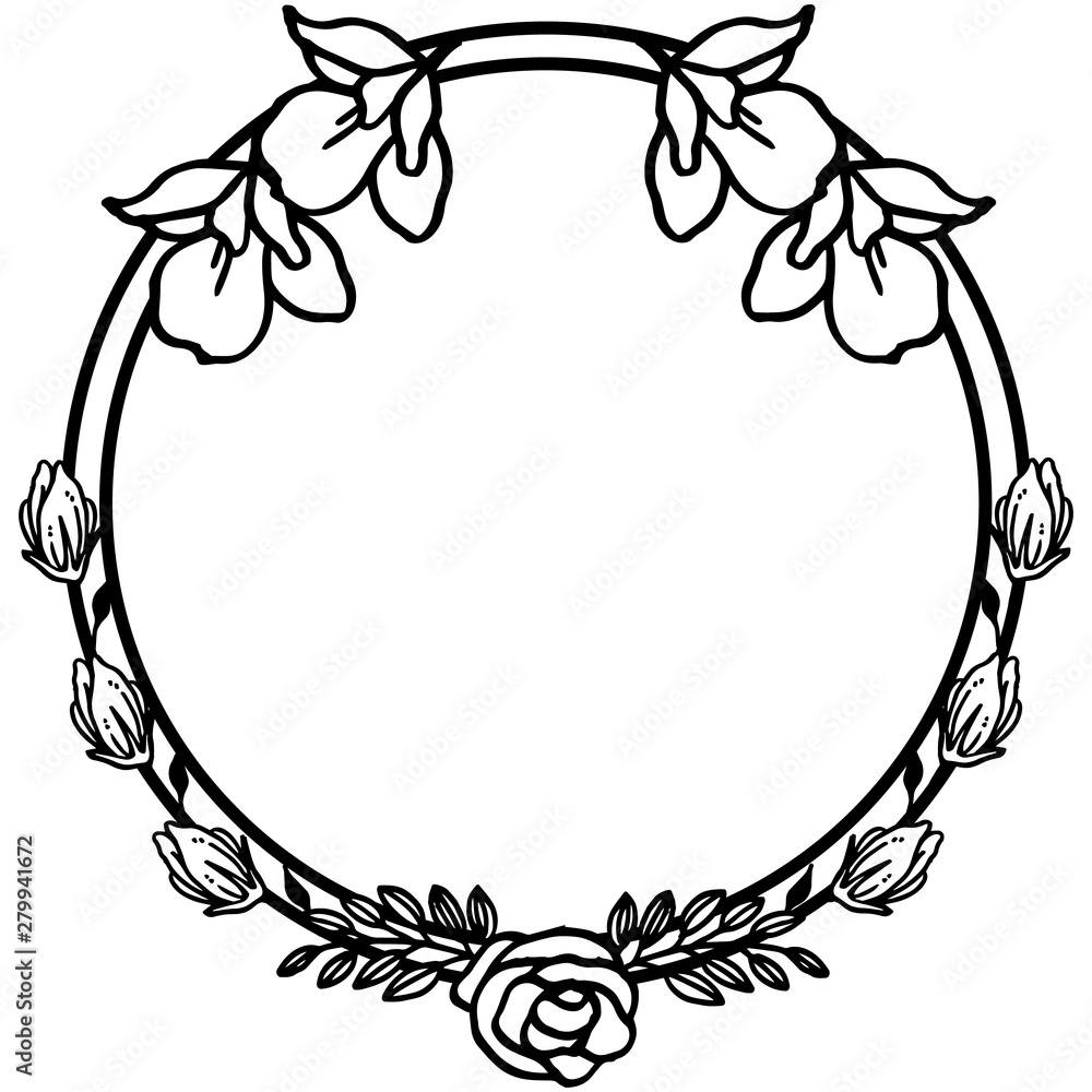 Card with leaf floral frame black and white. Vector Card with leaf floral frame black and white. Vector
