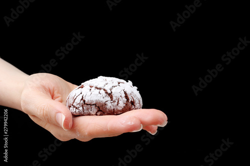 cookies chocolate cracks freshness. tasty dessert concept. cookies for holidayand christmas photo