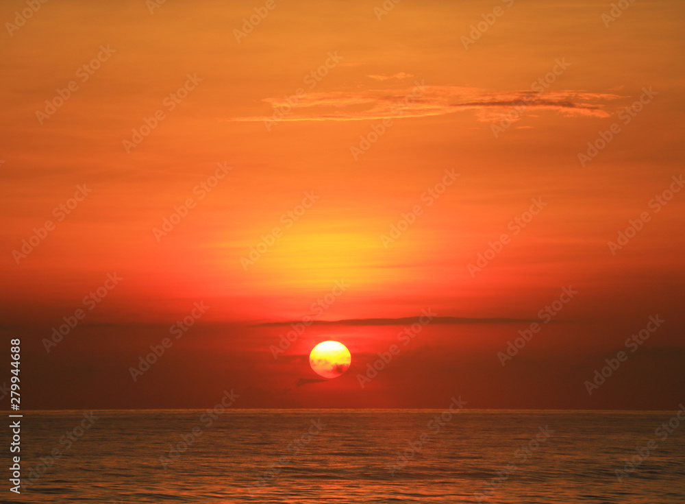 beautiful sunrise on the sea