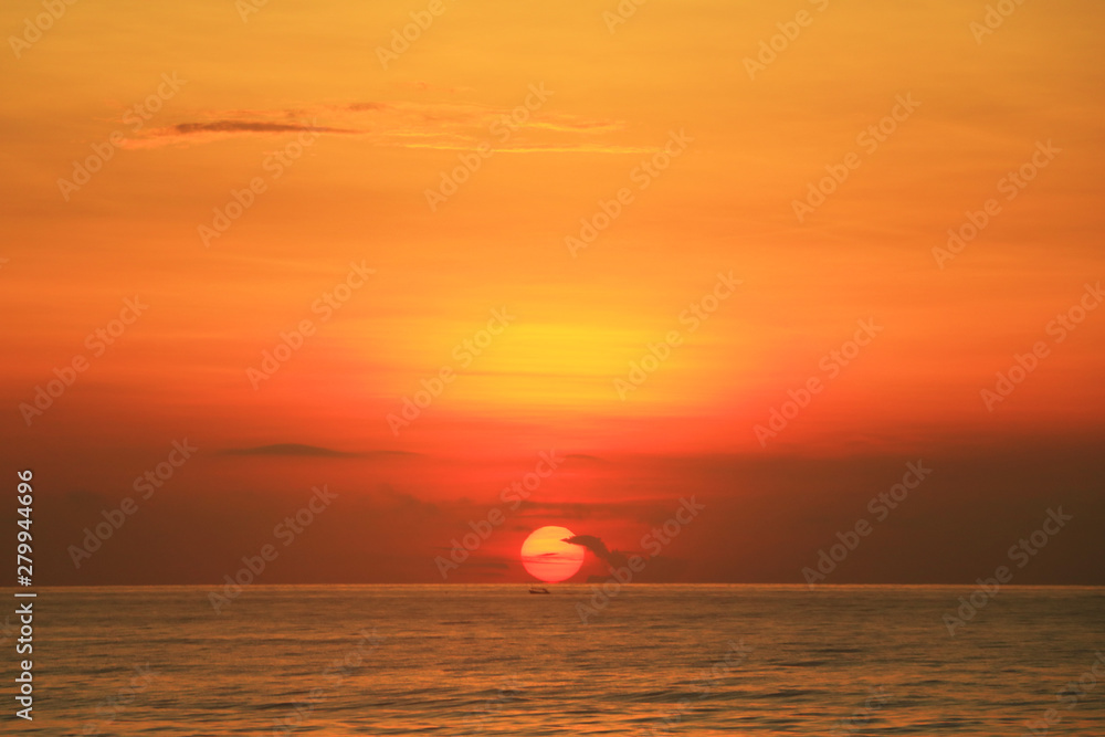 beautiful sunrise on the sea