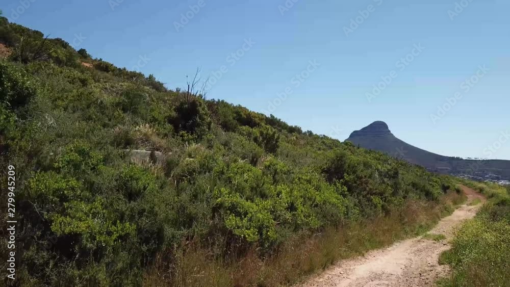 Drone shot revealing Table Mountain and Cape Town city Drone shot revealing Table Mountain and Cape Town city