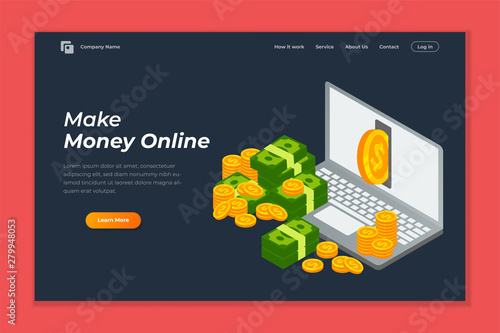 make money online banner landing page background design