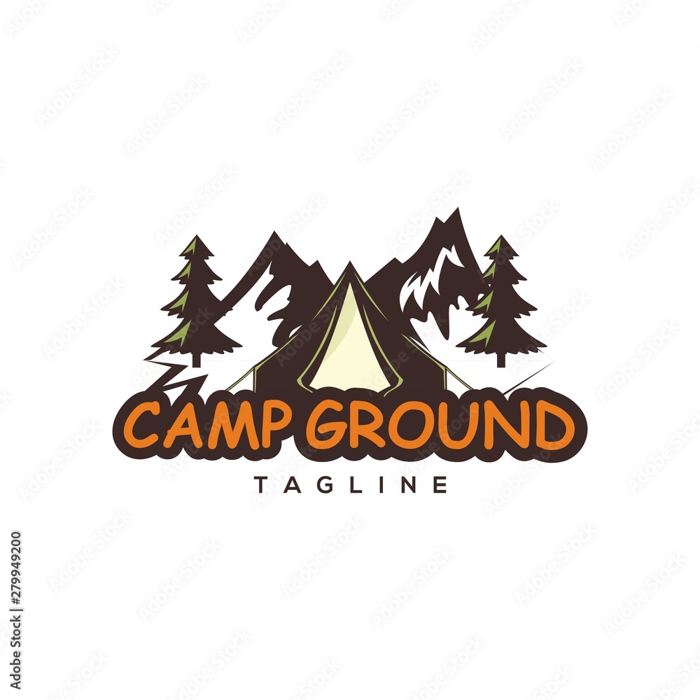 camping ground premium logo design
