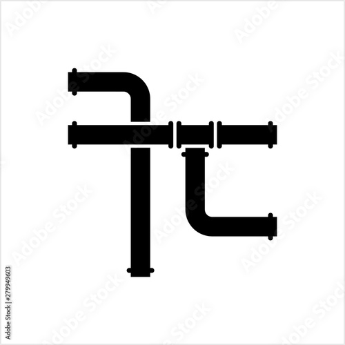 Pipe Icon, Pipe Fitting Icon, Water, Gas, Oil Pipeline, Plumbing Work