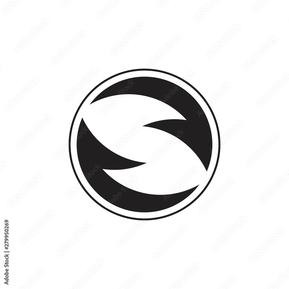 letter s circle geometric arrows logo vector letter s circle geometric arrows logo vector