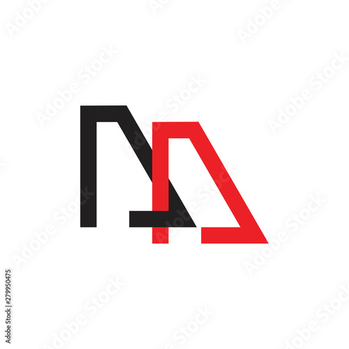 letter m linked line simple logo vector