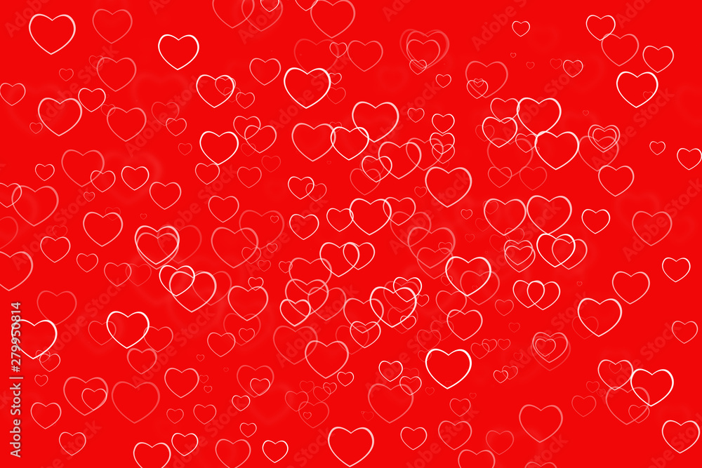 Heart white in the red background