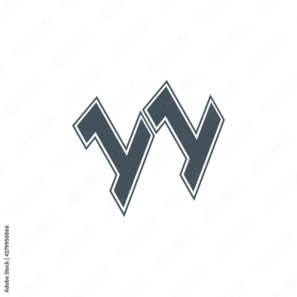 letter w simple geometric unusual logo vector letter w simple geometric unusual logo vector